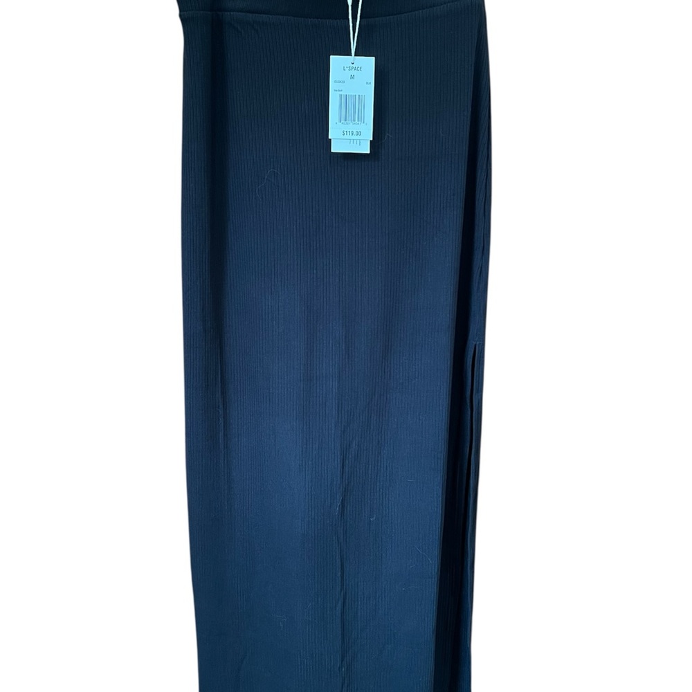 L*Space Isla Black Pencil Ribbed Maxi Skirt Size Medium NWT